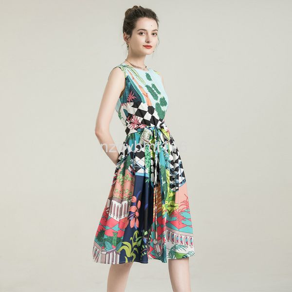 casual dresses french summer women's wear round neck sleeveless pastoral print waist middle style fresh and sweet dress, Black;gray
casual dresses french summer women's wear round neck sleeveless pastoral print waist middle style fresh and sweet dress, Black;gray