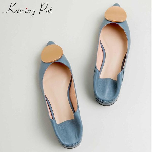 dress shoes krazing pot genuine leather sweet princess style metal decorations pointed toe low heels slip on loafers women dating pumps l16, Black
dress shoes krazing pot genuine leather sweet princess style metal decorations pointed toe low heels slip on loafers women dating pumps l16, Black