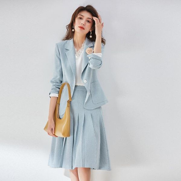 two piece dress fresh spring and summer houndstooth pattern waist thin temperament commuter ladies suit, White
two piece dress fresh spring and summer houndstooth pattern waist thin temperament commuter ladies suit, White