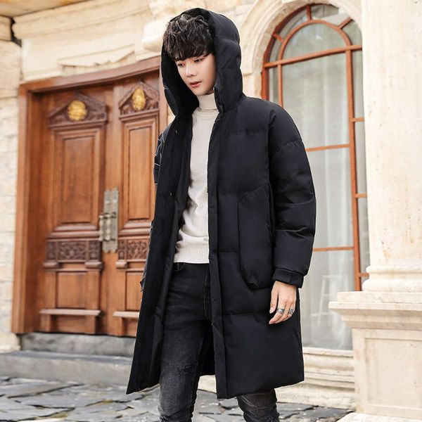 men's mid long down jacket winter 2020 new korean trend thickened bread jacket winter white down jacket, Black
men's mid long down jacket winter 2020 new korean trend thickened bread jacket winter white down jacket, Black