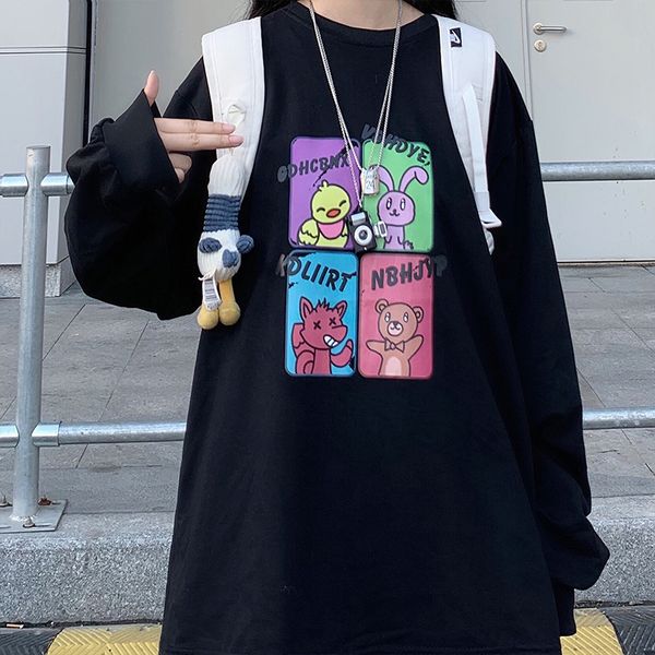 2021 autumn new fashion harajuku style loose long sleeve cartoon print sweatshirt women's trend lh3d, Black
2021 autumn new fashion harajuku style loose long sleeve cartoon print sweatshirt women's trend lh3d, Black