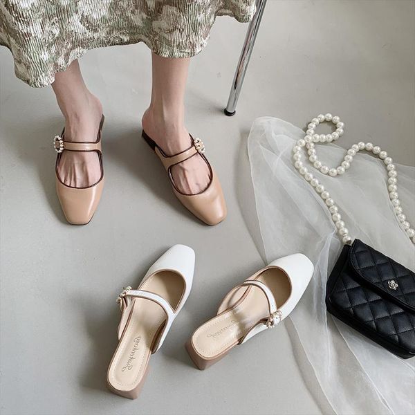 slippers retro square head ladies summer fashion all-match mid-heel baotou half, Black
slippers retro square head ladies summer fashion all-match mid-heel baotou half, Black