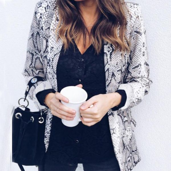 soft slim fit women blazer long sleeve outerwear party snakeskin printed casual turn-down collar open front daily wear shopping, White;black
soft slim fit women blazer long sleeve outerwear party snakeskin printed casual turn-down collar open front daily wear shopping, White;black