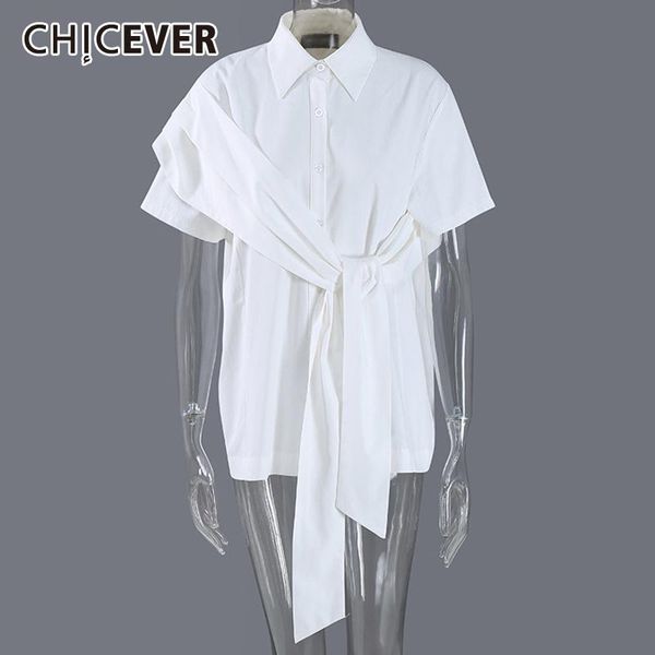 women's blouses & shirts chicever white casual shirt for women lapel collar short sleeve bandage designer minimalist solid female 2021
women's blouses & shirts chicever white casual shirt for women lapel collar short sleeve bandage designer minimalist solid female 2021