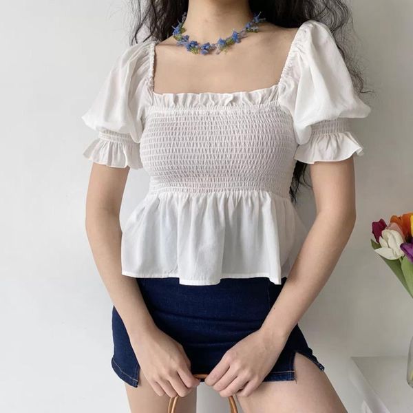 women's blouses & shirts womengaga summer whiter puff sleeve square neck slim blouse korean sweet style with ruched elasticity women sh, White
women's blouses & shirts womengaga summer whiter puff sleeve square neck slim blouse korean sweet style with ruched elasticity women sh, White