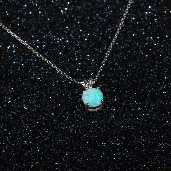 pendant necklaces s925 sterling s-ilver sea blue round zircon necklace women's jewelry, Silver
pendant necklaces s925 sterling s-ilver sea blue round zircon necklace women's jewelry, Silver