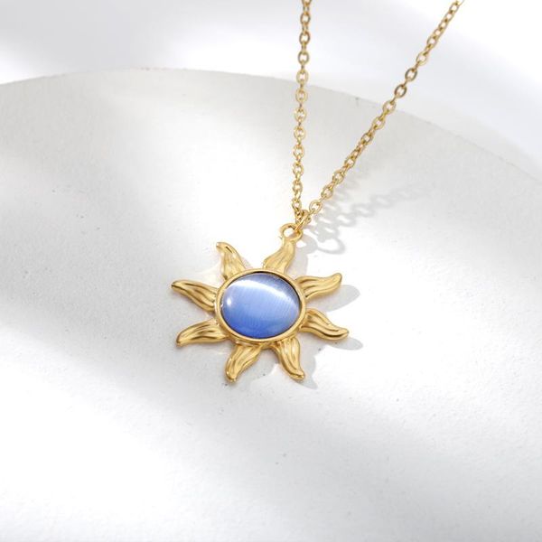 chains opal sun necklace for women stylish elegant stainless steel necklaces face pendant minimalist jewelry gift couple, Silver
chains opal sun necklace for women stylish elegant stainless steel necklaces face pendant minimalist jewelry gift couple, Silver