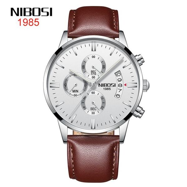18 style nibosi button solid leather strap men's silver dail silver shell watch waterproof coated glass luminous three-eye quartz watch, Slivery;brown
18 style nibosi button solid leather strap men's silver dail silver shell watch waterproof coated glass luminous three-eye quartz watch, Slivery;brown