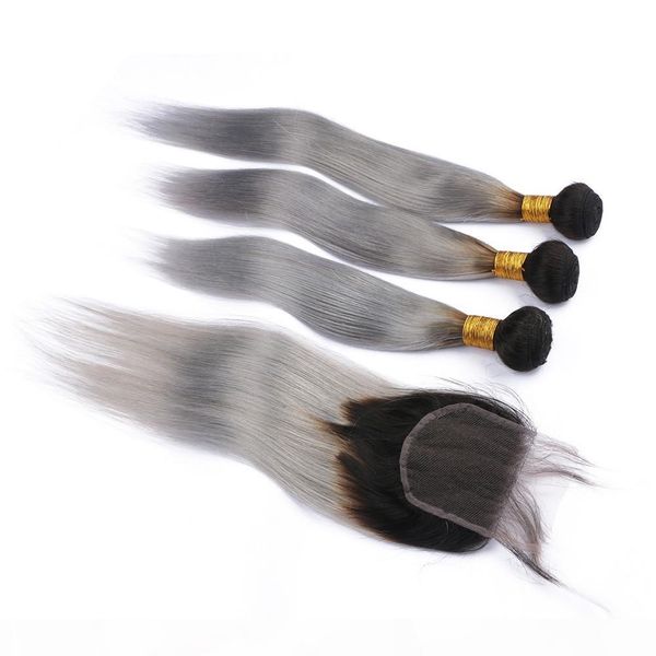 straight #1b grey ombre peruvian human hair weave bundles with lace closure 4x4 ombre silver grey virgin hair weft extensions wholesale, Black
straight #1b grey ombre peruvian human hair weave bundles with lace closure 4x4 ombre silver grey virgin hair weft extensions wholesale, Black