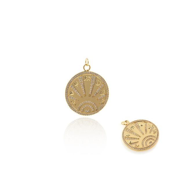 charms micro set zircon round pendant exotic wind full diamond diy geometric white necklace, Bronze;silver
charms micro set zircon round pendant exotic wind full diamond diy geometric white necklace, Bronze;silver