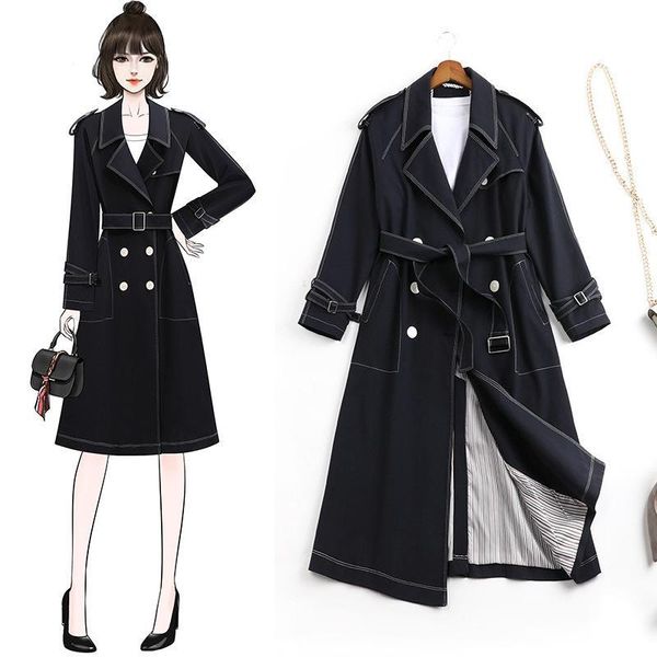women's trench coats 8963 fat sister mm spring windbreaker middle long 2021 age reducing coat, Tan;black
women's trench coats 8963 fat sister mm spring windbreaker middle long 2021 age reducing coat, Tan;black