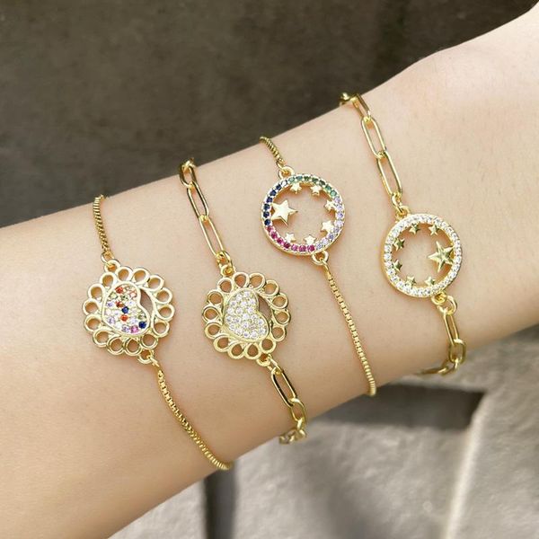 charm bracelets eyika exquisite multiple star adjustable bracelet for women girls zircon heart gold color dainty link chain jewelry accessor, Golden;silver
charm bracelets eyika exquisite multiple star adjustable bracelet for women girls zircon heart gold color dainty link chain jewelry accessor, Golden;silver