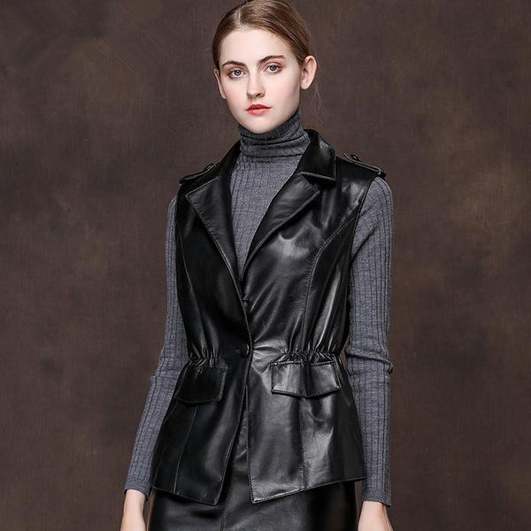women's leather & faux vest genuine jacket spring autumn women 100% sheepskin coat female korean blazer chaqueta mujer, Black
women's leather & faux vest genuine jacket spring autumn women 100% sheepskin coat female korean blazer chaqueta mujer, Black
