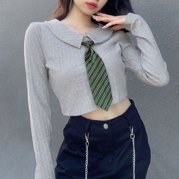 2021 new women's short collar t-shirt, fashion multi-function, red, school style, autumn series hdfp, White
2021 new women's short collar t-shirt, fashion multi-function, red, school style, autumn series hdfp, White