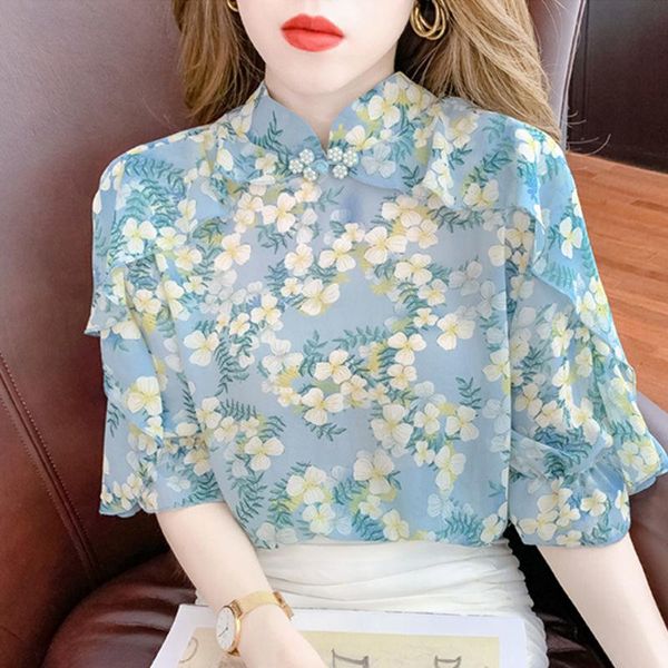women's blouses & shirts women blouse short-sleeved printed loose chiffon shirt summer 2021 style gentle button foreign small, White
women's blouses & shirts women blouse short-sleeved printed loose chiffon shirt summer 2021 style gentle button foreign small, White