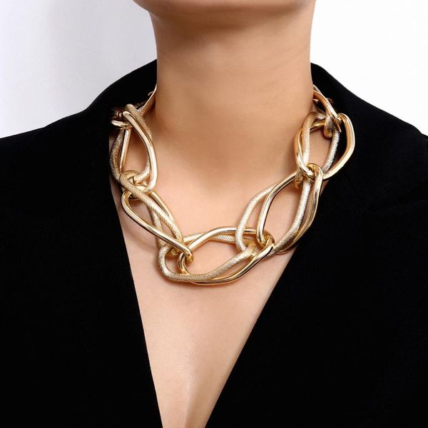 chains simple chain geometric double buckle necklace retro exaggerated punk metal clavicle, Silver
chains simple chain geometric double buckle necklace retro exaggerated punk metal clavicle, Silver