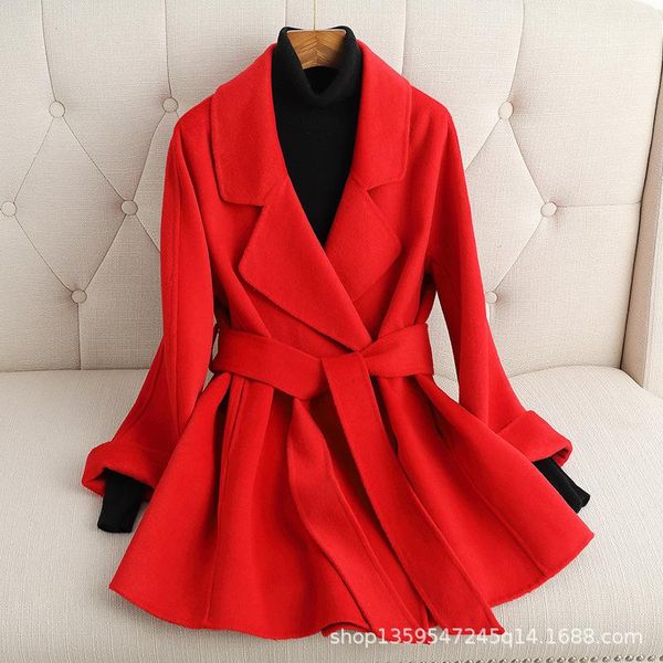 women's wool & blends 2021 lzg women coats fall clothes for double breasted coat korean cape, Black
women's wool & blends 2021 lzg women coats fall clothes for double breasted coat korean cape, Black
