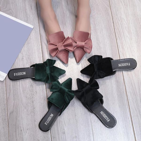 slippers women's flat shoes ladies pointed toe bowknot causal summer elegant female sandals 2021 chaussures femme, Black
slippers women's flat shoes ladies pointed toe bowknot causal summer elegant female sandals 2021 chaussures femme, Black