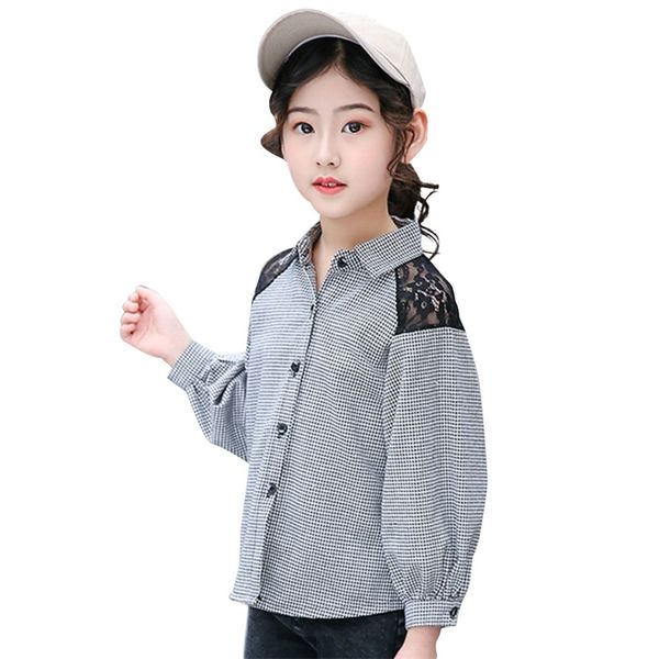 girls blouse plaid pattern shirt for lace children's shirts girl puff sleeve kids school clothes 210528, White;black
girls blouse plaid pattern shirt for lace children's shirts girl puff sleeve kids school clothes 210528, White;black