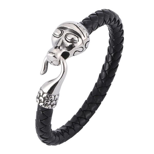 charm bracelets black brown leather bracelet men titanium fashion male punk snake accessories jewelry wristband pulseira bb0387, Golden;silver
charm bracelets black brown leather bracelet men titanium fashion male punk snake accessories jewelry wristband pulseira bb0387, Golden;silver