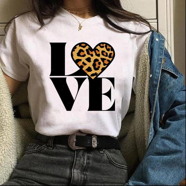 women graphic leopard love letter short sleeve casual 90s ladies print clothes lady tees female t shirt womens t shirt, White
women graphic leopard love letter short sleeve casual 90s ladies print clothes lady tees female t shirt womens t shirt, White