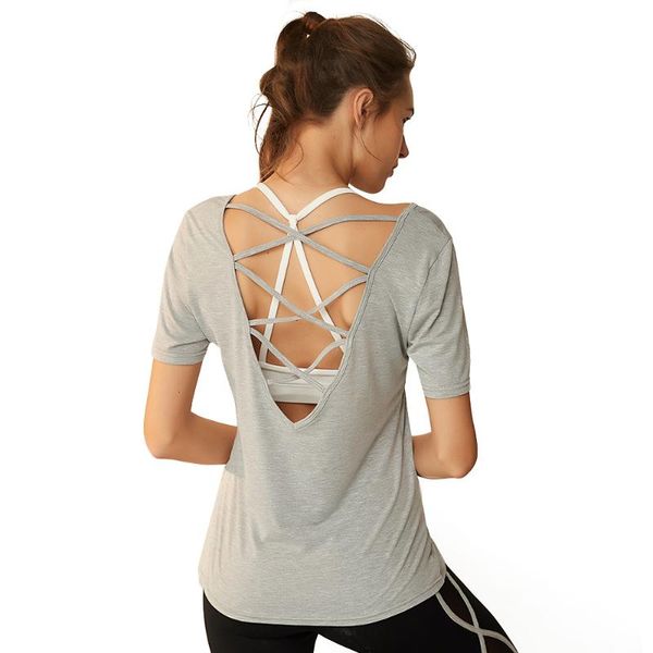 yoga outfit fitness female sport t-shirt backless cross straps modal training femme workout running woman short sleeve shirts
yoga outfit fitness female sport t-shirt backless cross straps modal training femme workout running woman short sleeve shirts