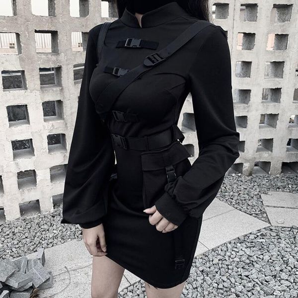casual dresses rosetic short bandage goth dress women gothic punk belt long sleeve streetwear black mini vestidos spring 2021, Black;gray
casual dresses rosetic short bandage goth dress women gothic punk belt long sleeve streetwear black mini vestidos spring 2021, Black;gray