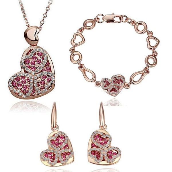 earrings & necklace wholesales fashion jewelry silver plated rhinestone crystal hollow peach heart sets for women
earrings & necklace wholesales fashion jewelry silver plated rhinestone crystal hollow peach heart sets for women