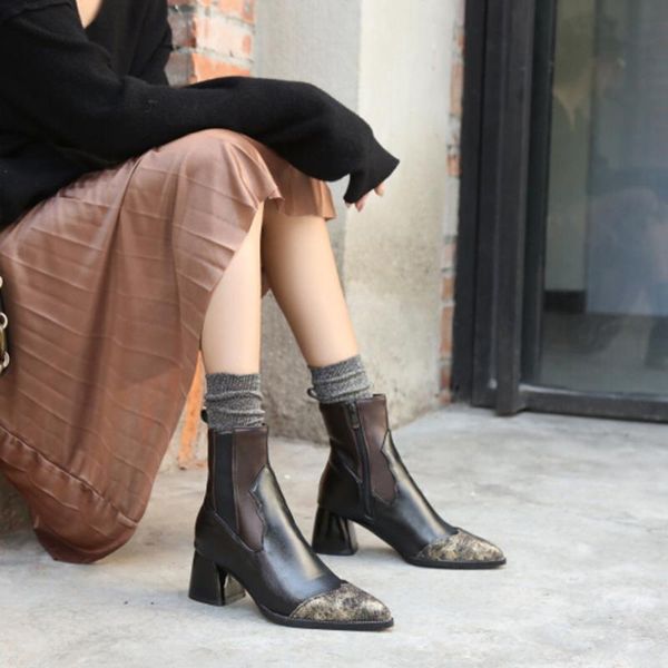 boots shaped heel color matching women nice autumn winter retro pointed toe side zipper high shoes woman ladies bare, Black
boots shaped heel color matching women nice autumn winter retro pointed toe side zipper high shoes woman ladies bare, Black