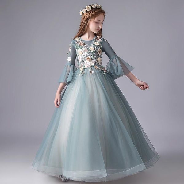 girl's dresses embroidery flower lace girl wedding party flare sleeve long tulle kids princess pageant communion gown, Red;yellow
girl's dresses embroidery flower lace girl wedding party flare sleeve long tulle kids princess pageant communion gown, Red;yellow