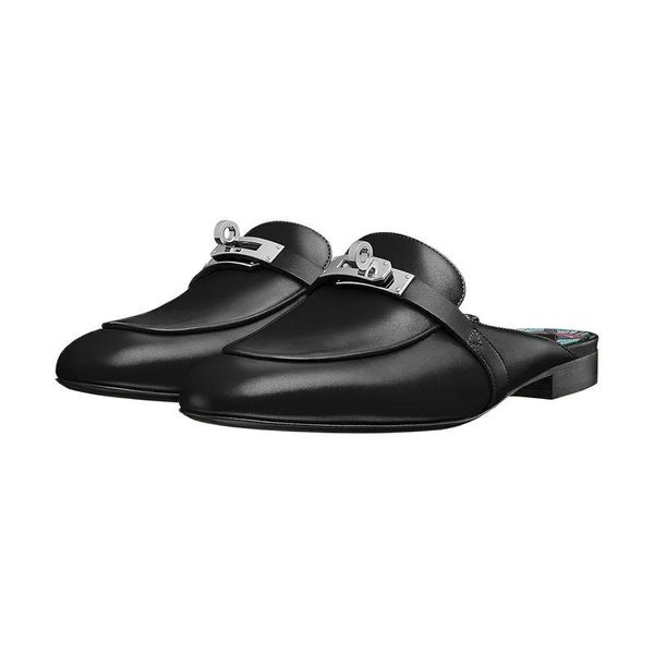 slippers woman genuine leather vintage metal dcoration sandals buckle flat shoes lock slip-on loafers big size 43 flats lady, Black
slippers woman genuine leather vintage metal dcoration sandals buckle flat shoes lock slip-on loafers big size 43 flats lady, Black