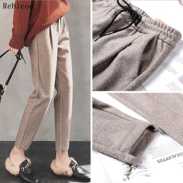 women's pants & capris rebicoo autumn women solid elegant woolen office lady herringbone loose female high waist leggings, Black;white
women's pants & capris rebicoo autumn women solid elegant woolen office lady herringbone loose female high waist leggings, Black;white