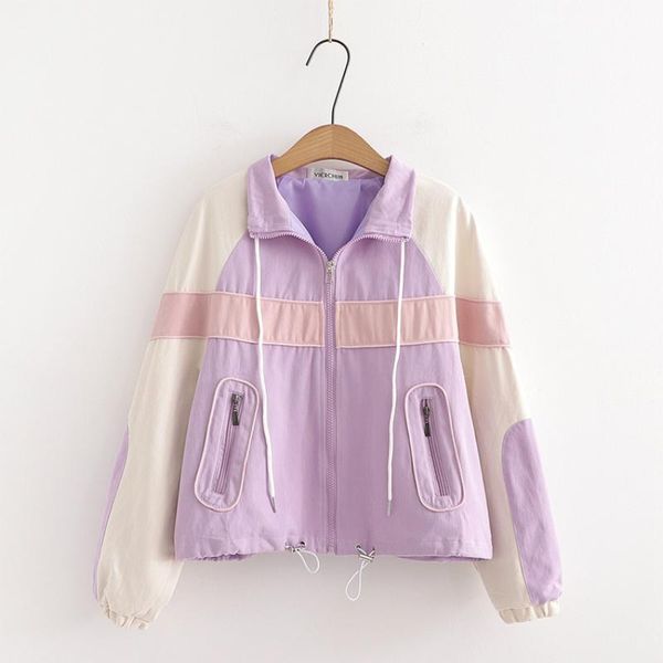 women's jackets purple solid patchwork women jacket 2021 autumn winter zipper long sleeve stand collar casual ladies pockets outwears c, Black;brown
women's jackets purple solid patchwork women jacket 2021 autumn winter zipper long sleeve stand collar casual ladies pockets outwears c, Black;brown
