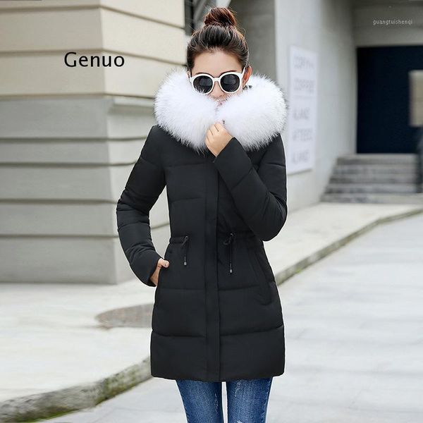 big fur winter coat jacket women thickened parka slim long down cotton ladies women's & parkas, Black
big fur winter coat jacket women thickened parka slim long down cotton ladies women's & parkas, Black