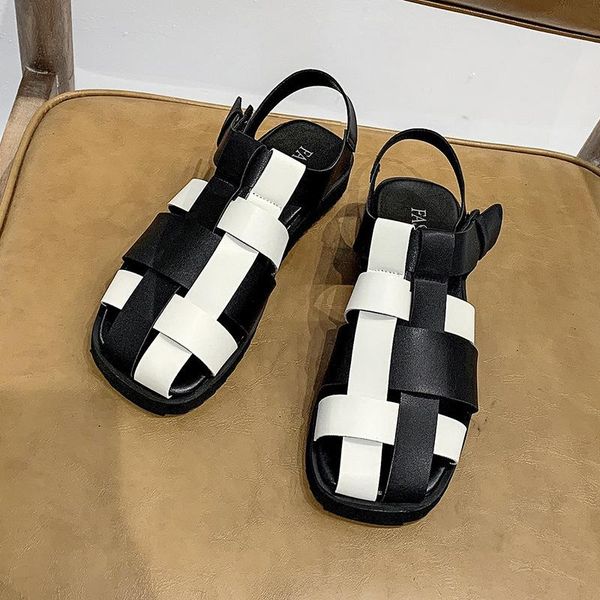 sandals gladiator for female 2021 summer style retro hollow thick-soled woven solid casual hook and loop women's shoes, Black
sandals gladiator for female 2021 summer style retro hollow thick-soled woven solid casual hook and loop women's shoes, Black