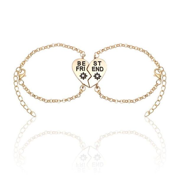 charm bracelets fashion friend heart shaped stitching rhinestone bracelet female sister friendship gift jewelry drop, Golden;silver
charm bracelets fashion friend heart shaped stitching rhinestone bracelet female sister friendship gift jewelry drop, Golden;silver
