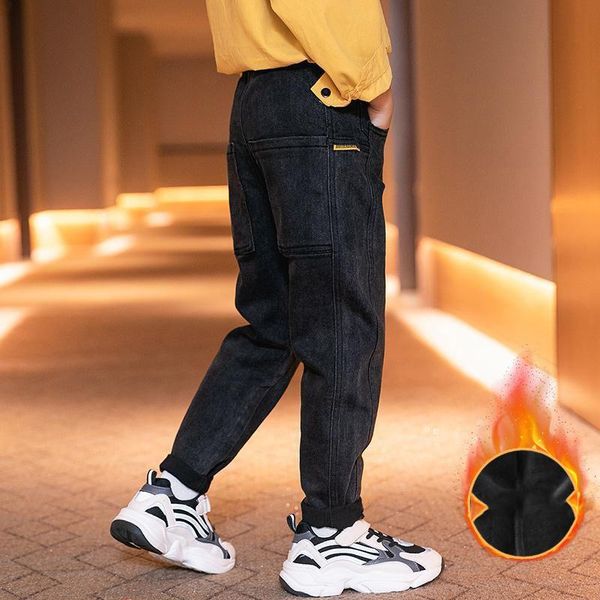 jeans boys fall and winter plus velvet single pants, big children children's straight trend loose, Blue
jeans boys fall and winter plus velvet single pants, big children children's straight trend loose, Blue