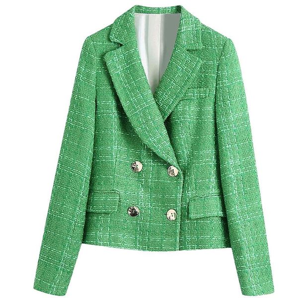 women's suits & blazers retro fashion green plaid female england style tweed notched double-breasted fitted jacket pockets simple short, White;black
women's suits & blazers retro fashion green plaid female england style tweed notched double-breasted fitted jacket pockets simple short, White;black