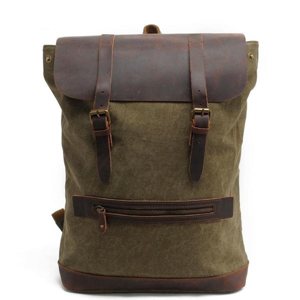 backpack vintage canvas genuine leather men's for travel schoolbag large capacity military rucksack
backpack vintage canvas genuine leather men's for travel schoolbag large capacity military rucksack