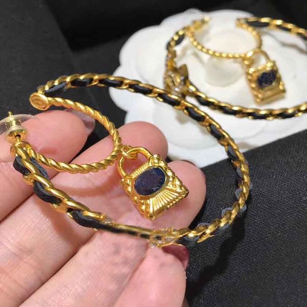 round shape drop earring with diamond and genuine leather and pad lock for women wedding jewelry gift with box ps4005, Golden
round shape drop earring with diamond and genuine leather and pad lock for women wedding jewelry gift with box ps4005, Golden