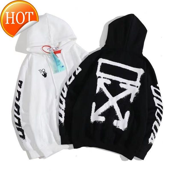 new off autumn and winter inkjet arrstyle letter pattern hooded sweater plush men's women's same batch, Black
new off autumn and winter inkjet arrstyle letter pattern hooded sweater plush men's women's same batch, Black