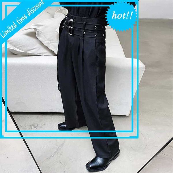 male harajuku streetwear vintage fashion trousers men autumn new double belt loose straight wide-leg casual pants, Black
male harajuku streetwear vintage fashion trousers men autumn new double belt loose straight wide-leg casual pants, Black