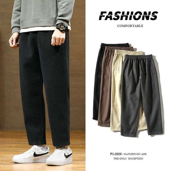 2021 new autumn and winter woolen men's fashion retro casual pants men streetwear wild loose korean style straight trousers mens q4fw, Black
2021 new autumn and winter woolen men's fashion retro casual pants men streetwear wild loose korean style straight trousers mens q4fw, Black
