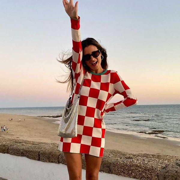 casual dresses boho inspired knit check dress streetwear long sleeve for women knitted jersey pullover mini autumn winter, Black;gray
casual dresses boho inspired knit check dress streetwear long sleeve for women knitted jersey pullover mini autumn winter, Black;gray