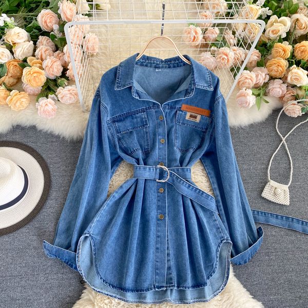 2021 autumn new female fashion manga long turn down collar office lady blue stripes denim shirt n3mz, White
2021 autumn new female fashion manga long turn down collar office lady blue stripes denim shirt n3mz, White