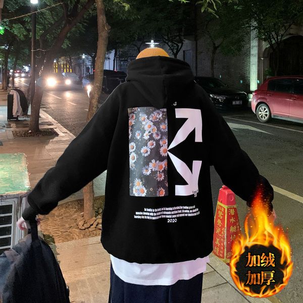 winter new fashion brand off plush thickened hooded sweater and women's lovers' loose student coat men's wear, Black
winter new fashion brand off plush thickened hooded sweater and women's lovers' loose student coat men's wear, Black