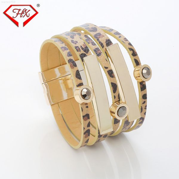 luxury leather women's leopard magnet buckle multi-layer crystal diamond designer jewelrymen bracelets, Golden;silver
luxury leather women's leopard magnet buckle multi-layer crystal diamond designer jewelrymen bracelets, Golden;silver