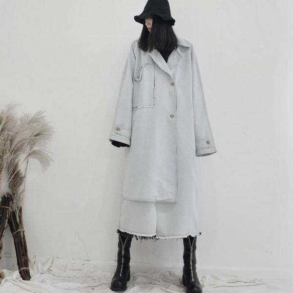 women's trench coats women winter coat irregular denim windbreaker vintage asymmetry long overcoat 2021 v569, Tan;black
women's trench coats women winter coat irregular denim windbreaker vintage asymmetry long overcoat 2021 v569, Tan;black