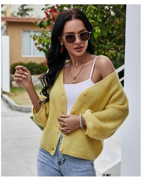 women's knits & tees women cardigan single breasted v-neck lantern sleeve purple three quarter knitted england style sweater solid, White
women's knits & tees women cardigan single breasted v-neck lantern sleeve purple three quarter knitted england style sweater solid, White
