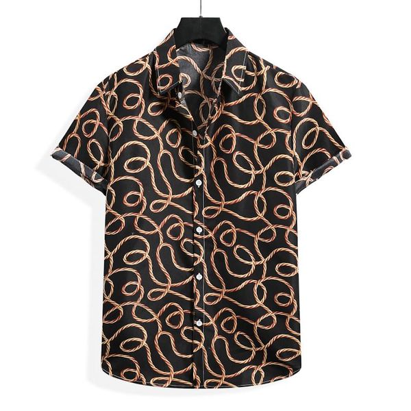 men's casual shirts 2021 summer hawaiian print shirt short sleeve ruffian, White;black
men's casual shirts 2021 summer hawaiian print shirt short sleeve ruffian, White;black